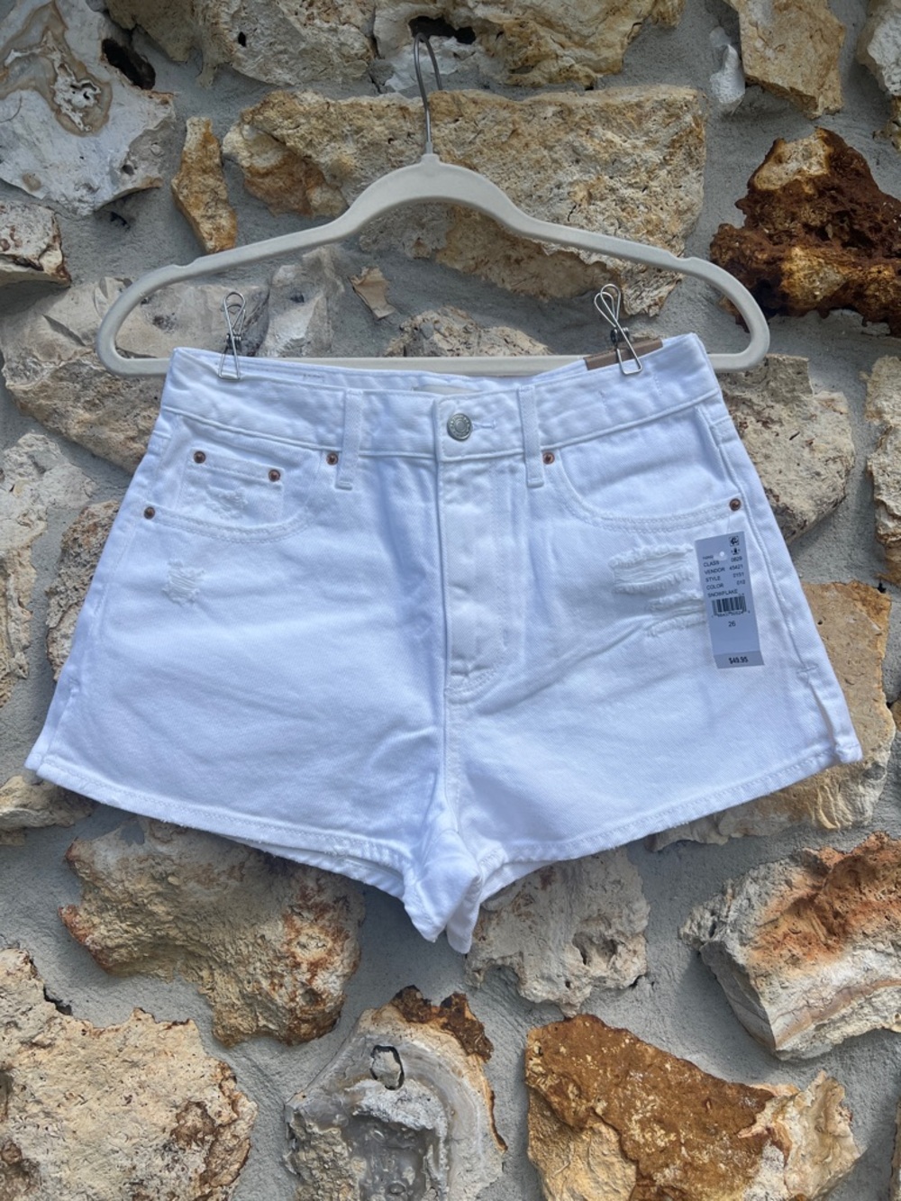 Pacsun denim shorts high rise festival white jean shorts distressed